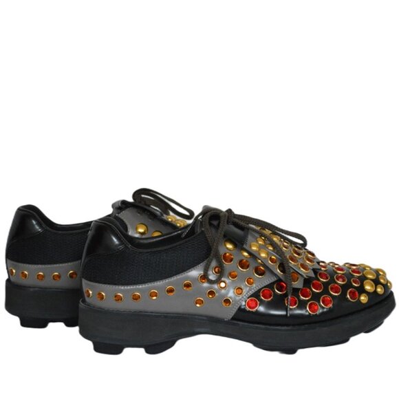 Prada Studded Spazz Lux Runway Oxfords Shoes SZ US 9.5, UK8.5 NWB main image 6
